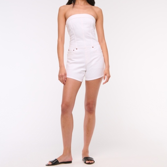 A&F Denim Strapless Romper - Picture 2 of 9